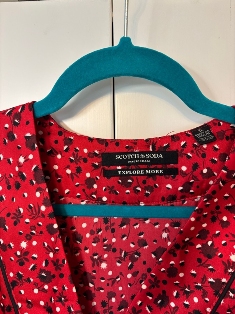 Scotch & soda Red Floral Long Sleeve Dress - Picture 2 of 9